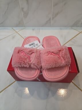 Puma Cool Cat Faux Fur Slide Sandal Toddler Sz 11C NEW